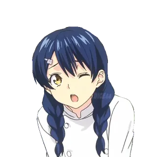 😉 Megumi Tadokoro Food Wars!: Shokugeki no Soma Anime, Personaggio, Megumi Tadokoro, Food Wars, Occhiolino telegram sticker