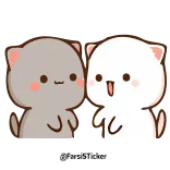 ❤️ @sticki.club chats, mignon, stickers, animaux, kawaii, mochi, pêche whatsapp sticker