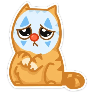 🥺 kot, smutny, klaun, kreskówka, naklejka, emoji telegram sticker