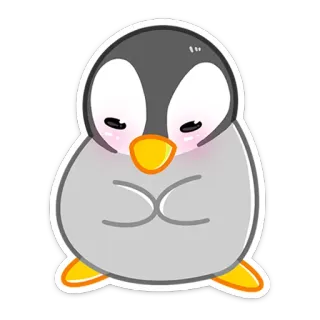 😢 pinguino, carino, animale, cartone animato, adesivo telegram sticker