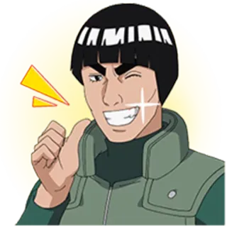 👍 Might Guy Naruto Anime, Might Guy, Duim omhoog, Knipoog telegram sticker