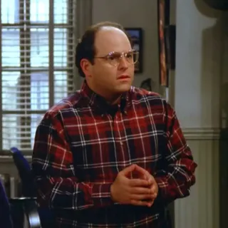 🤔 George Costanza Seinfeld programa de tv, comedia, retrato, hombre, gafas telegram sticker