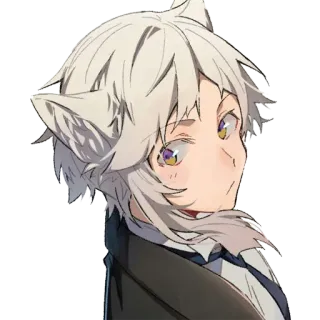 😗 Atsushi Nakajima Bungou Stray Dogs Anime, Katze, Junge, Weißes Haar, Charakter telegram sticker