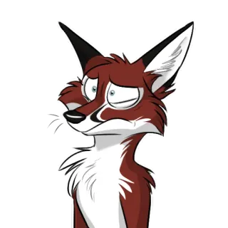 🤨 raposa, desenho animado, animal, furry, personagem, ilustração telegram sticker