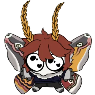 🥺 ผีเสื้อกลางคืน, การ์ตูน, แมลง, น่ารัก, อนิเมะ telegram sticker