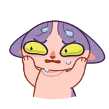 😱 kreskówka, lęk, nerwowy, pot, stres, kot telegram sticker