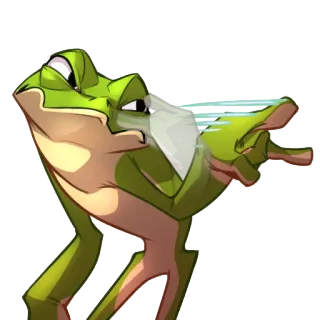 👀 grenouille, doigt d'honneur, geste, grossier, fuck, dessin animé, animal telegram sticker