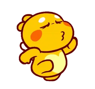 ๐ถโโ๏ธ Kartun, Kuning, Lucu, Binatang, Cium, Animasi telegram sticker