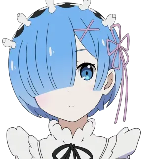 😐 Rem 动漫, 可爱, 女孩, 女仆, 雷姆 telegram sticker