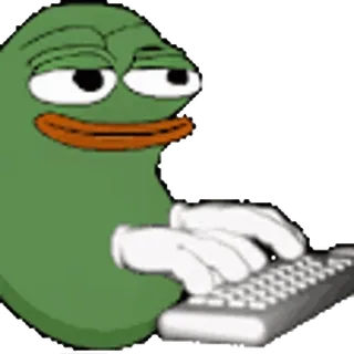 💬 Pepe the Frog pepe, rana, meme, digitando, tastiera, meme internet telegram sticker