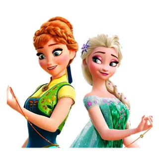 👯‍♀️ Anna Frozen Anna, Elsa, Frozen, Disney, cartoon, movie character, sister whatsapp sticker
