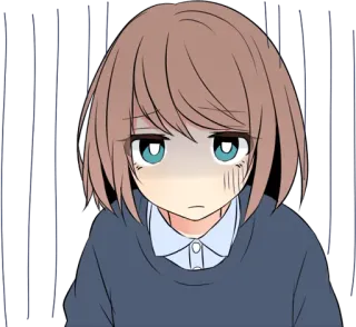 😰 Аниме, Грустно, Девушка, Эмоциональный, Мультфильм, Манга whatsapp sticker