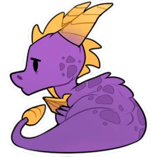 😢 Spyro drago, personaggio videogioco, viola, cartone animato, spyro whatsapp sticker