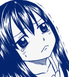 😢 Anime, Mädchen, weinend, traurig, Manga, Träne, emotional telegram sticker