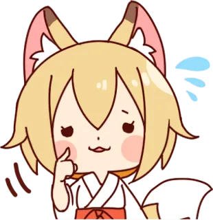 Miko-san of fox :: @line_stickers whatsapp stickers