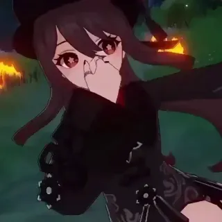 😥 Hu Tao Genshin Impact Anime, Mädchen, Süß, Spiel, Waifu telegram sticker