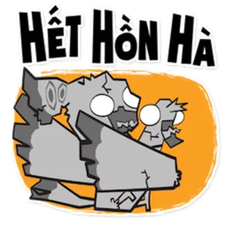 😱 Hết Hồn Hà vietnamita, desenho animado, adesivo telegram sticker