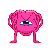 ๐ brain, middle finger, emoji, cartoon, gesture, offensive telegram sticker