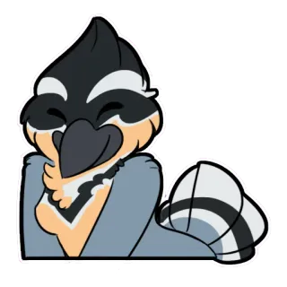 😊 pássaro desenho animado, fofo, feliz, pássaro, animal, adesivo telegram sticker