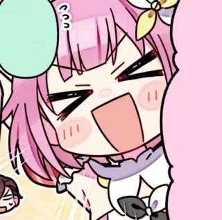 🪸 Anime, Manga, Kawaii, Carino, Cartone animato, Capelli rosa, Eccitato telegram sticker