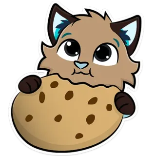 🍪 koekje, dier, schattig, bruin, eten telegram sticker
