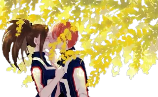 😘 Todoroki My Hero Academia Anime, Romansa, Ciuman, My Hero Academia, Todoroki, Ochaco Uraraka whatsapp sticker