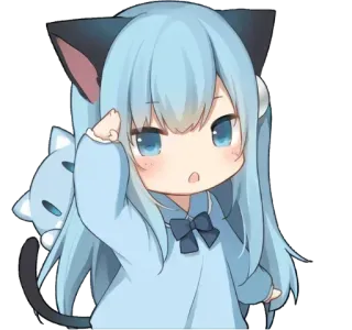 💗 anime, cute, catgirl, chibi, manga, kawaii, girl telegram sticker