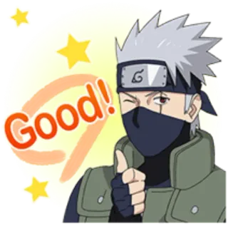 👍 Kakashi Hatake Naruto Good! Аниме, Какаши, Наруто, Хорошо, Большой палец вверх, Ниндзя telegram sticker