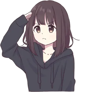 👏 Fille anime, Salut, Dessin animé, Personnage, Mignon telegram sticker