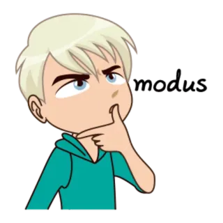 🤔 cartoon, denken, personage, illustratie whatsapp sticker