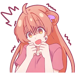 😬 anime, manga, perempuan, takut, semangat, khawatir, cemas telegram sticker