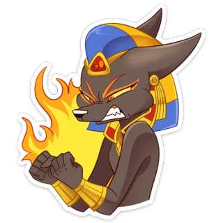 😡 Anubis アヌビス, エジプト, 神, 火, 怒り telegram sticker