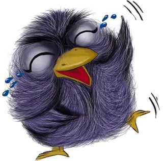 😂 นก, ร้องไห้, เศร้า, เสียใจ, อารมณ์, การ์ตูน, สัตว์ telegram sticker