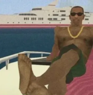 😈 Carl Johnson Grand Theft Auto: San Andreas CJ, Карл Джонсон, Grand Theft Auto, GTA, San Andreas, Видеоигра, Персонаж telegram sticker