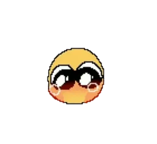 😢 Emoji, Süß, Erröten, Cartoon telegram sticker