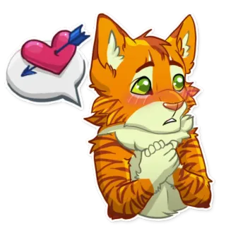 💘 chat, amour, cœur, flèche, dessin animé, mignon, émotions whatsapp sticker