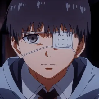 🌟 Ken Kaneki Tokyo Ghoul anime, character, tokyo ghoul, ken kaneki, eye patch, ghoul telegram sticker