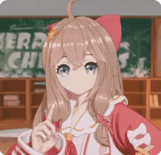 😋 MERRY CHRIST Anime, Cartone animato, Carino, Ragazza, Scuola, Aula telegram sticker