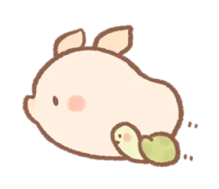 🤕 หมู, เต่า, น่ารัก, สัตว์, มิตรภาพ, การ์ตูน telegram sticker