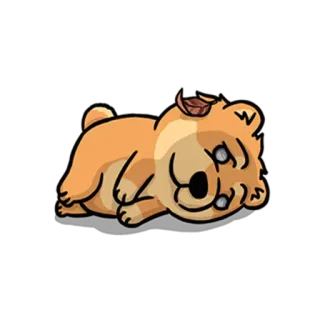 🤕 dier, hond, slapen, schattig, cartoon telegram sticker
