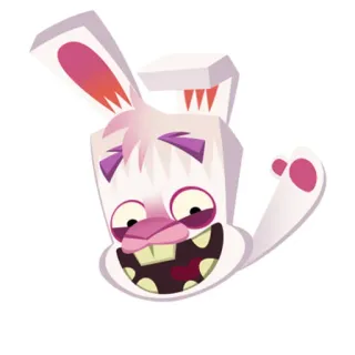 😀 Conejo de dibujos, Conejo blanco, Divertido, Loco, Animación, Conejo telegram sticker