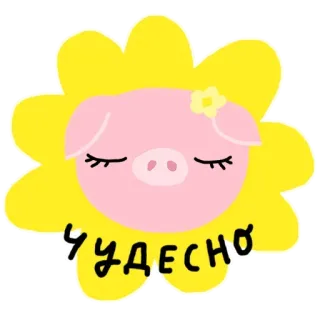 😱 чудесно pig, flower, cute, russian, amazing telegram sticker