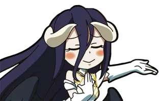 ☺️ Albedo Overlord anime, demon, cute, chibi, fantasy telegram sticker