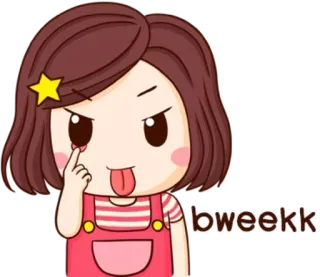 😜 bweekk dibujo animado, chica, pícaro, mono, expresión, divertido, pegatina telegram sticker