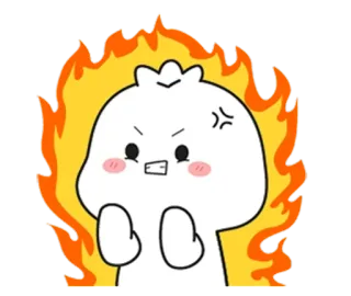 🌟 злость, мультфильм, пламя, белый, персонаж telegram sticker