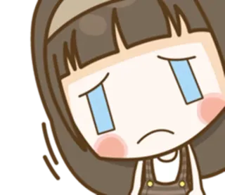 😭 Dessin animé, Personnage, Mignon, Fille, Triste, Émotion telegram sticker