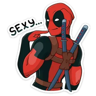 🤗 Deadpool SEXY... deadpool, sexy, marvel, superhéroe, cómic, katana whatsapp sticker