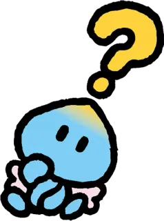 🤔 question mark, blue, cartoon, thinking, cute telegram sticker