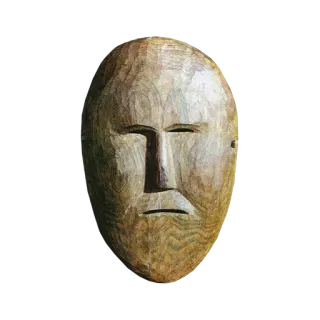 😑 маска, деревянная маска, лицо, искусство, скульптура telegram sticker