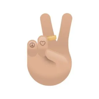 ✌️ peace sign, peace, fingers, hand gesture, heart, peace symbol, emoji telegram sticker